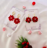 Poinsettia earrings